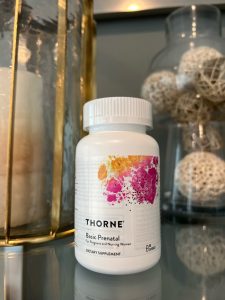 Thorne prenatal bottle of vitamins